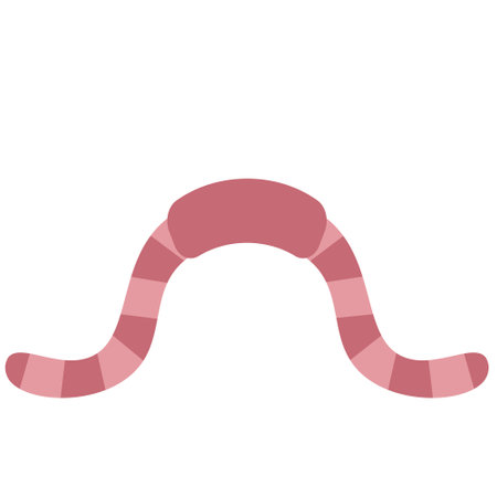 A simple flat illustration of a pink earthwormのイラスト素材