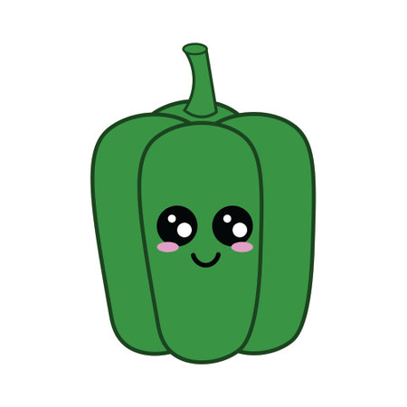 the illustration of a green paprikaのイラスト素材
