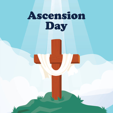 Ascension day for christian people have a joy and cheerfulの写真素材