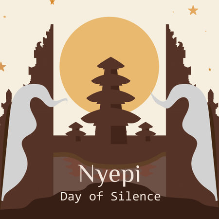 Nyepi is a state. Vector illustration.の写真素材