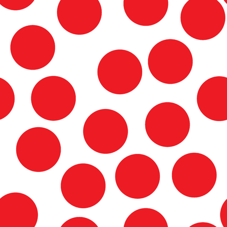Seamless pattern of red circles on white background.のイラスト素材