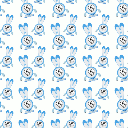 Simple seamless pattern with rabbit on white backgroundのイラスト素材
