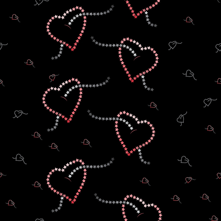 Hearts made of stars pattern.のイラスト素材