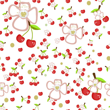 Cherry seamless backgroundのイラスト素材