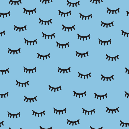 Seamless monochrome eyelashes pattern backgroundのイラスト素材