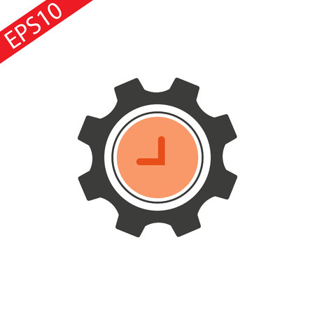 Clock with gear frame iconのイラスト素材