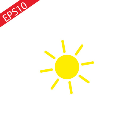 sun flat vector icon isolated on white backgroundのイラスト素材