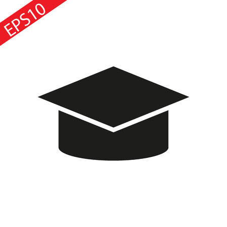 Mortar Board or Graduation .Graduation icon cap on white background.のイラスト素材