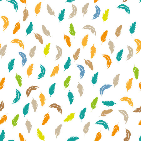 Feather seamless pattern on white background.のイラスト素材