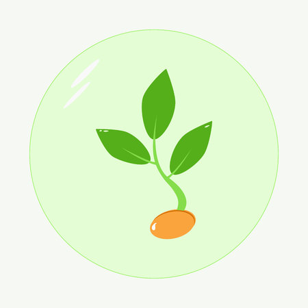 Planting seed sprout in ground. Symbol grow sapling. Icon, flat isolated on white backgroundのイラスト素材