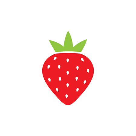 Ripe red strawberry vector iconのイラスト素材
