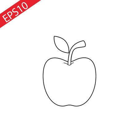 Apple line icon, outline vector sign, linear style pictogram isolated on white. Symbol, logo illustration. Editable stroke. Pixel perfect vector graphicsのイラスト素材