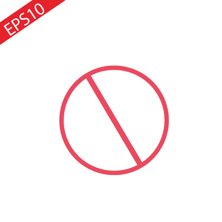 Red Prohibition sign Icon at the white background. Do Not Symbol for your Business Presentation. Vector Isolated illustration.のイラスト素材