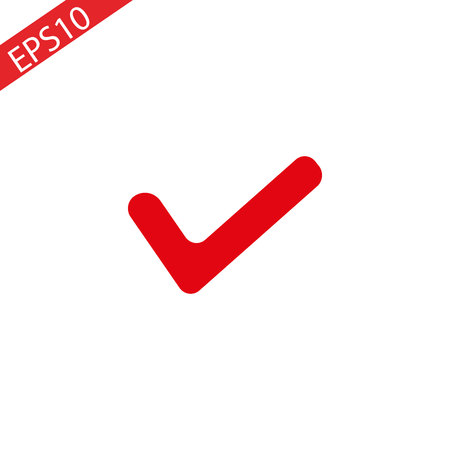 Red tick Mark for correct approved for your websites school and projects vector iconのイラスト素材