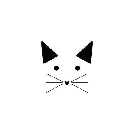 Hand drawn cat, cute cat sketch vector illustration, print design, children print on t-shirt girl, frame flowersのイラスト素材