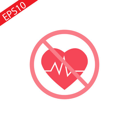 Medical icon on white background. Red heart sign with pulses.の写真素材