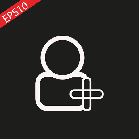 People line icon. Line vector illustration on black backgroundのイラスト素材