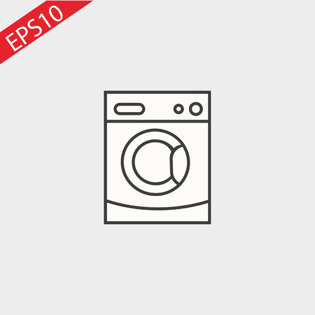 Washing machine icon. Home appliances symbol. Flat sign on white background.のイラスト素材
