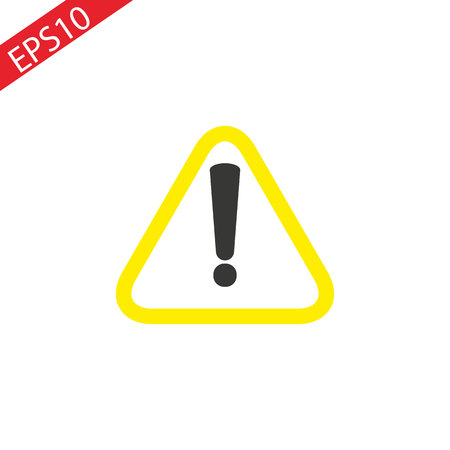Caution icon outline vector on white background.のイラスト素材