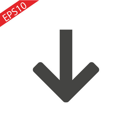Arrow down icon black on a white backgroundのイラスト素材