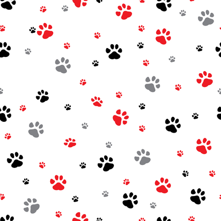 Vector seamless pattern with animal traces footprints. Can be used for wallpaper, web page background, surface texturesのイラスト素材
