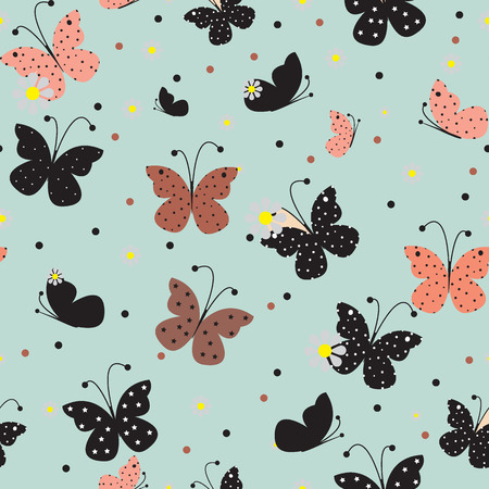 Seamless pattern with butterflies.のイラスト素材