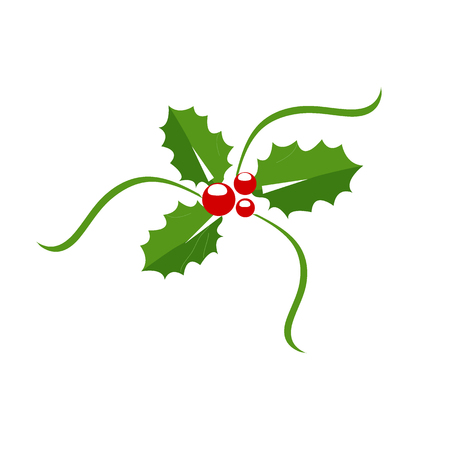 Holly berry icon, Christmas symbol.のイラスト素材