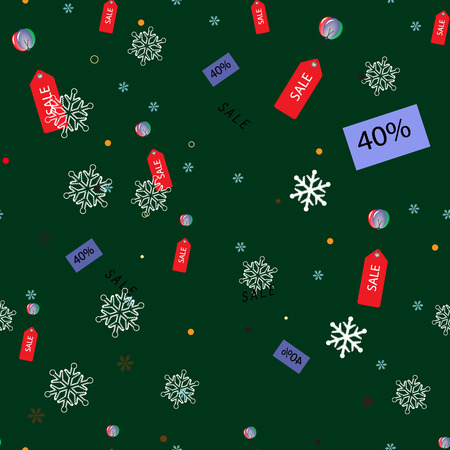 Christmas sale poster with sale tag Christmas ornamentsの写真素材