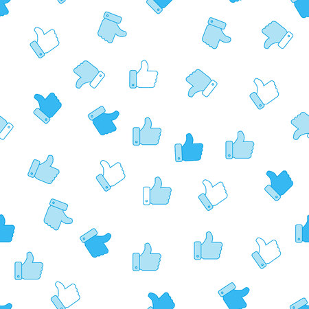 Like icon seamless pattern background. Business flat vector illustration. Thumb up sign symbol pattern. eps 10のイラスト素材