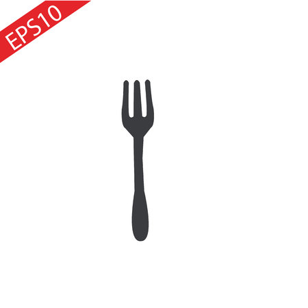 Fork silhouette. fork vector icon on white background eps 10のイラスト素材