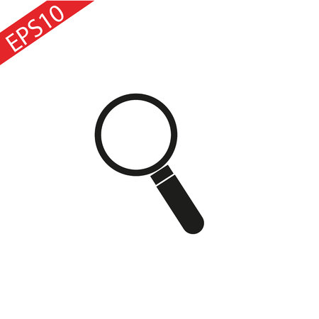 Loupe, lupe, search, zoom tool, black simple icon on whiteのイラスト素材