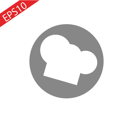 Chef hat sign icon. Cooking symbol. Cooks hat. Circle flat button with shadow. Modern UI website navigation.の写真素材