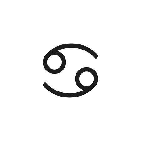 Cancer. Zodiac sign pictogram. Calligraphic zodiac signs.のイラスト素材