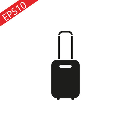 rolling suitcase vector icon on white background.eps 10のイラスト素材