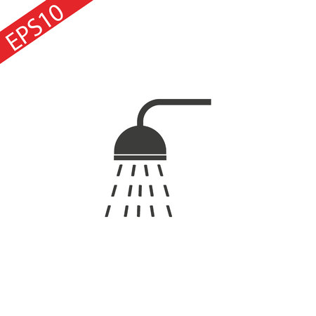 Shower icon in trendy flat style isolated on background. Shower icon page symbol for your web site design Shower icon logo, app, UI. Shower icon Vector illustration, EPS10.のイラスト素材