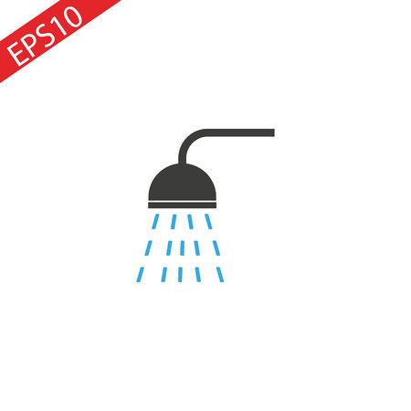 Shower flat colored icon.eps 10のイラスト素材