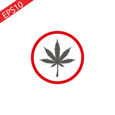 Circular stylized Marijuana leaf badge. eps 10のイラスト素材