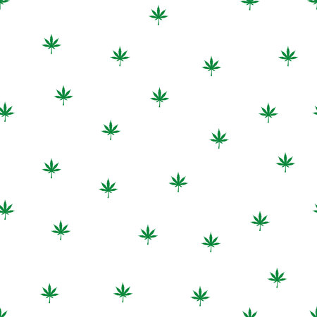 Seamless pattern with marijuana leaf. Cannabis background. Pattern can be used for fabric design, wallpaper, wrapping papers. Isolated vector illustration.EPS 10のイラスト素材
