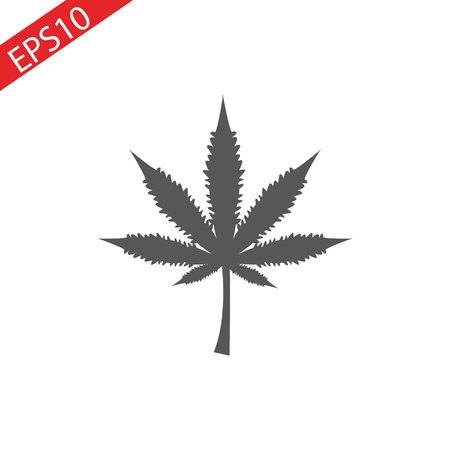Cannabis symbol. Solid black marijuana leaf vector icon. eps 10.のイラスト素材