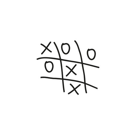 Tic tac toe. Noughts and crosses board game icon isolated on a transparent background . Vector illustration.eps 10.のイラスト素材