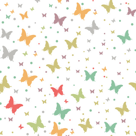 Seamless watercolor butterflies pattern. Vector illustration.EPS 10のイラスト素材
