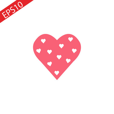 Heart Icon Vector. Perfect Love symbol. Valentine s Day sign, emblem isolated on white background with shadow, Flat style for graphic and web design, logo. EPS10 black pictogram.eps 10のイラスト素材