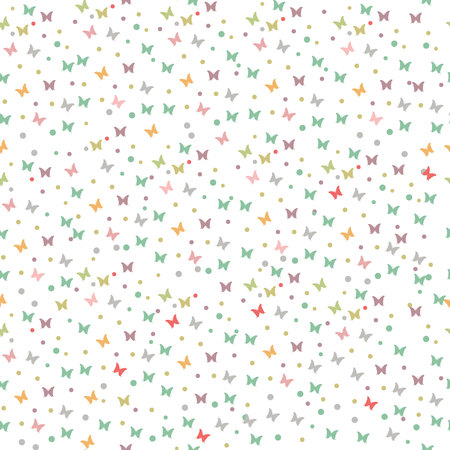 Seamless print with butterflies. Cute background for design of fabric, paper, wrappers and wallpaper.eps 10.のイラスト素材