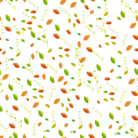 seamless vector pattern with colorful autumn leaves season holidays decoration, wrapping paper, textile print, generic fall background etc.eps 10のイラスト素材