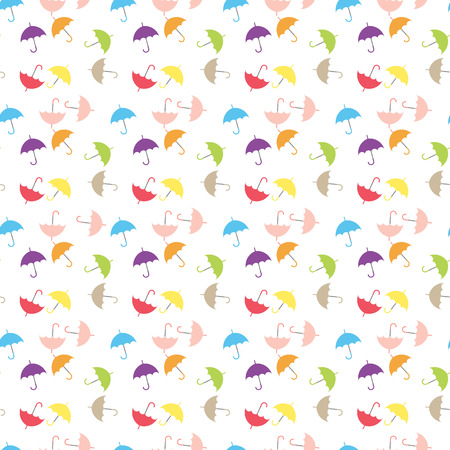 Watercolor umbrellas seamless pattern. Colorful vector illustration, suitable for wallpaper, web page background, kids textile. eps 10.のイラスト素材