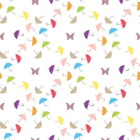Seamless umbrella pattern on white background.eps 10のイラスト素材