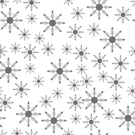Seamless pattern background. Abstract and Classical concept. Geometric creative design stylish theme. Illustration vector. Black and white color. Snowflake ice for Christmas day.EPS 10のイラスト素材