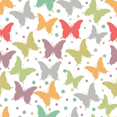 vector illustration of seamless butterfly backgroundの写真素材