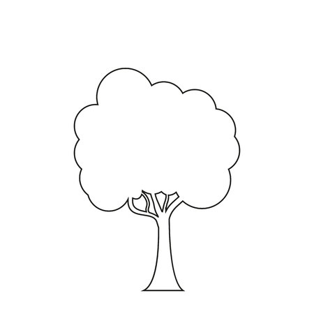 Trees line icon on the white background.のイラスト素材