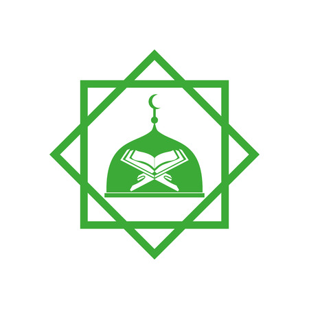 mosque and kuran vector icon white background..のイラスト素材
